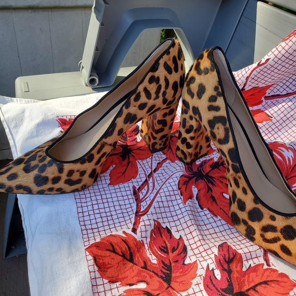 ANTONIO MELANI Calf hair leopard print block heels Pumps - Picture 2 of 10
